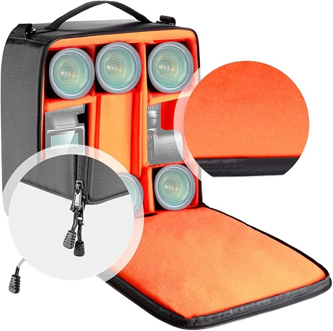 Neewer® Flexible Partition Camera Padded Bag Insert Protection Handbag for SLR DSLR Mirrorless Cameras and Lenses,Flash Light,Radio Trigger,Battery and Charger,Cables and Other Camera Accessories