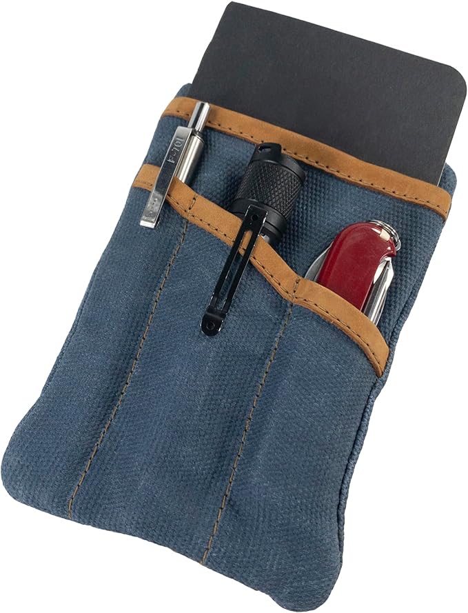 Hide & Drink, Multi-Tool Pocket Pouch, Compact Multipurpose EDC Zippered Bag, Mini Camping Tool Case, Waxed Canvas, Knife Holster, Handmade Slim Organizer