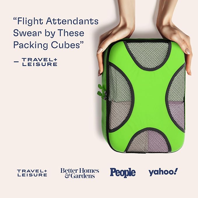 Shacke Packing Cubes for Travel 5 Set - Premium Luggage Organizer Bags - Versatile Travel Organizer for Women and Men - Optimized Packing Bags - Travel Essentials (Green Grass)