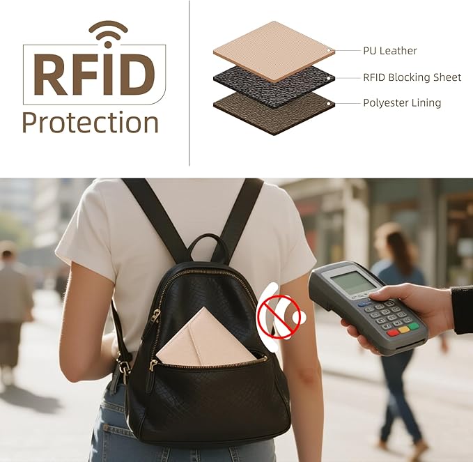 ZOPPEN Mulit-purpose Rfid Blocking Passport Holder Travel Wallet (Ver.4) Passport and Vaccine Card Holder ComboTri-fold Document Organizer Travel Essentials