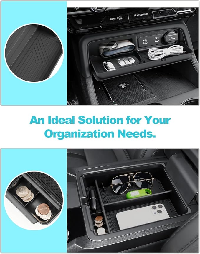 CDEFG 2Pcs for 2026 Honda Passport Center Console Organizer for 2026 Honda Passport Accessories Middle Console Drawer Storage Box Armrest Insert Tray