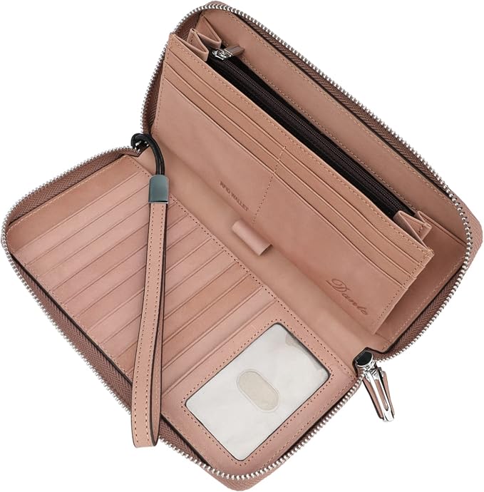 Lavemi Small Compact Women Wallet RFID Blocking Genuine Leather Bifold Purse with ID Windows