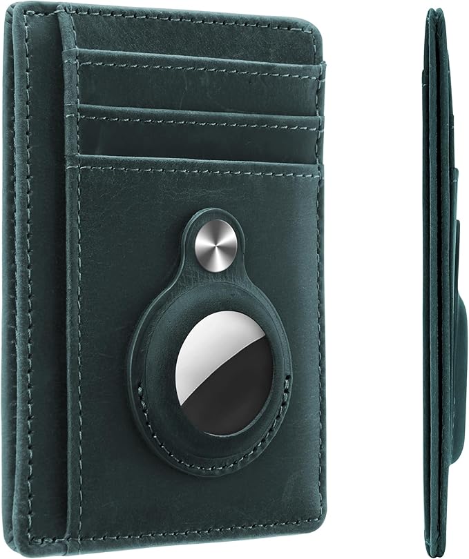 Hawanik Slim Minimalist Front Pocket Air Tag Wallet, RFID Blocking Card Holder Wallet with Airtag Holder