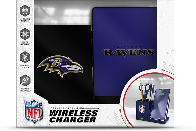 SOAR NFL Unisex Wireless Charging Stand and Desktop Organizer