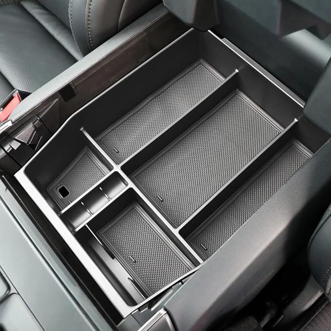Keptrim for 2021 2022 2023 2024 2025 Ford F-150 Center Console Organizer Tray Interior Insert Storage Box, 1set