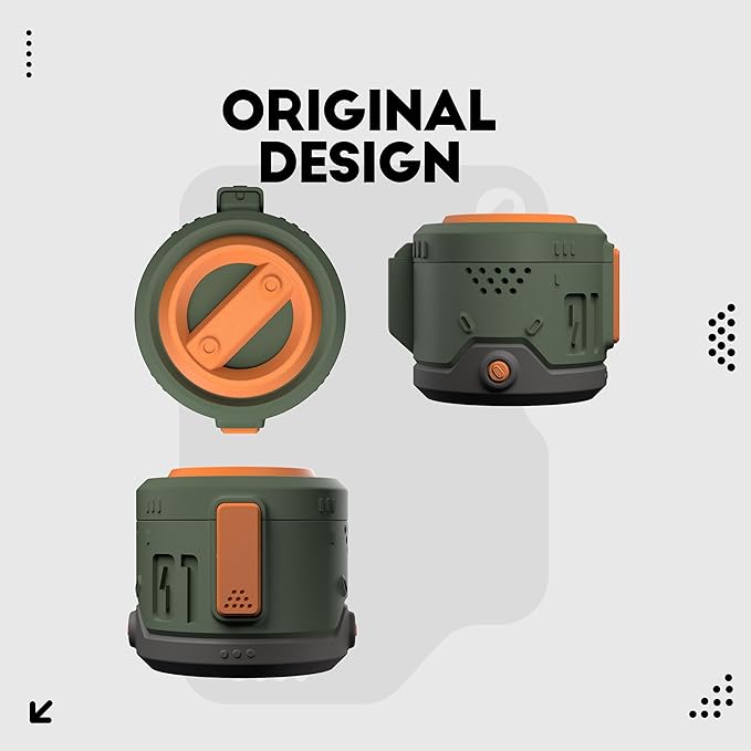 Decorative Storage Box with Lid & Metal Liner, Multifunctional Desk Organizer for Home or Office, 3D Printed Modern Container | Green/Orange, 4"x4"x3.5