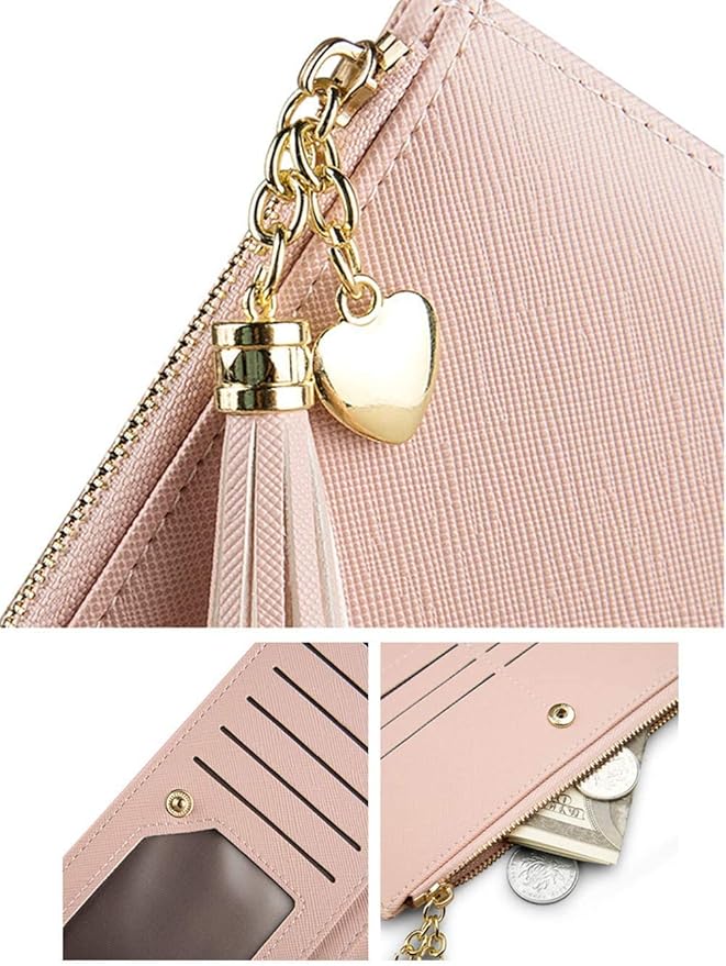 Valentoria Womens Wallet Cute Elegant Long Slim Card Holder Case Minimalist Coin Purse Thin Tassels Zip Clutch Wallets for Girls Ladies | Cute, Elegant, Long, Slim, Case, Minimalist