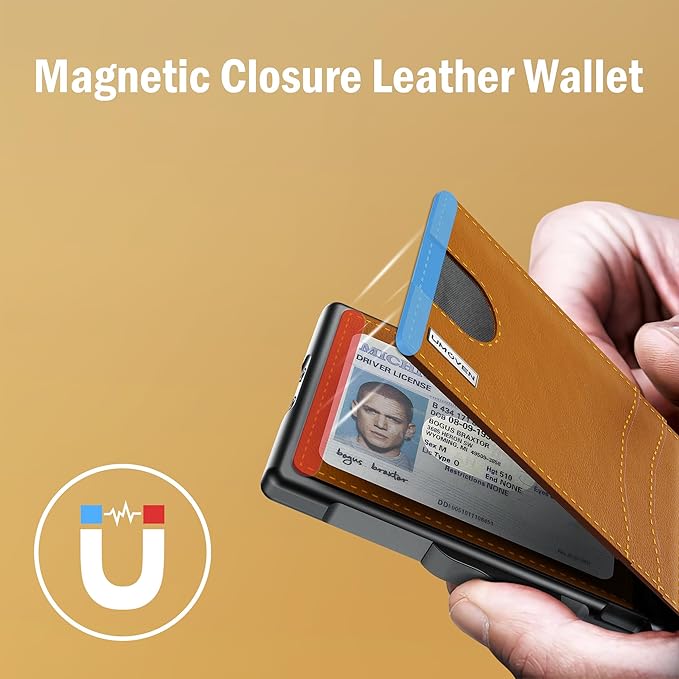 umoven Wallet for Men - with Money Clip Slim Leather Slots Credit Card Holder RFID Blocking Bifold Minimalist Wallet