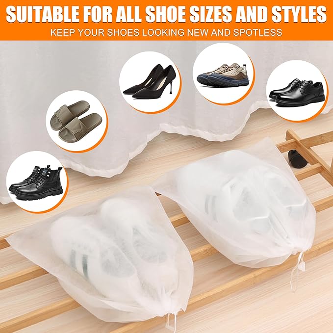 Shoe Washing Machine Bag, 2 Pack – Reusable, Fits All Shoe Types, 360° Deep Cleaning with Self-Locking Zipper, Wash Two Pairs at Once, Protects Shoes and Washing Machines(Orange)
