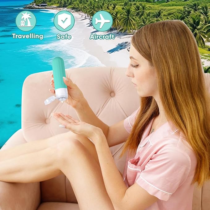 Landisun Travel Bottles for Toiletries 18Pack Travel Size Containers Toiletry Travel-Containers TSA Approved Leak Proof (Blue)