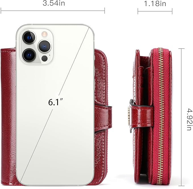 SENDEFN Small Womens Wallet Leather RFID Blocking with Multiple Card Slots and Zipper Coin Pocket