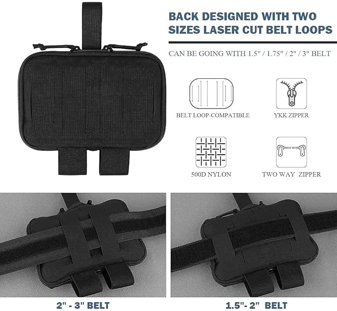 PETAC GEAR Tactical Medical Pouch Compact Admin Belt Pouch EMT First Aid Pouch IFAK Utility Pouch Trauma Kit Organizer Tourniquet Holder