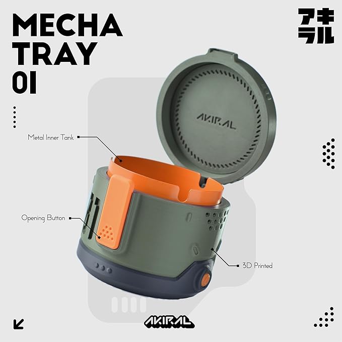 Decorative Storage Box with Lid & Metal Liner, Multifunctional Desk Organizer for Home or Office, 3D Printed Modern Container | Green/Orange, 4"x4"x3.5