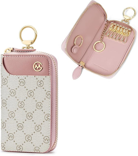 GOLF SUPAGS Women PVC Leather Car Key Chain Card Holder Wallet Pouch 6 Hook Snap Closure keys Money Organizer Case | Card Holder, 6 Hook, Snap Closure, keys, Money Organizer, Case
