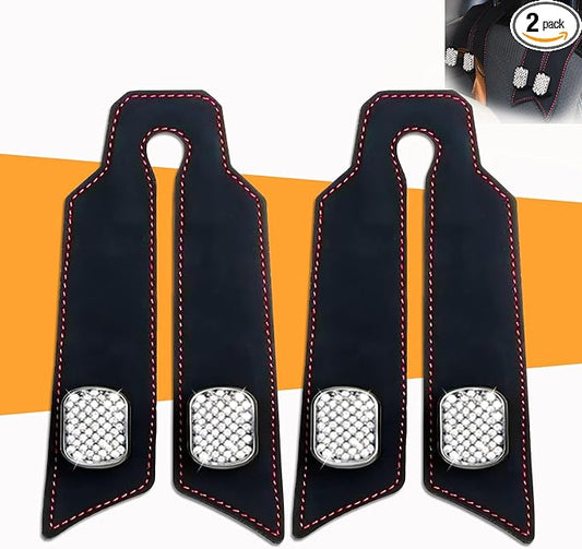Purse Hook for Car, Car Hooks for Headrest Universal Purse Holder for Car, Bling Car Seat Hooks for Headrest, Car Seat Back Storage Hook (2 Pack, Black)