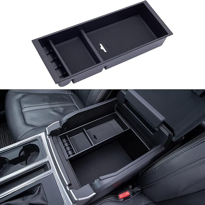 PIMCAR Compatible with Ford 2015-2020 F150, 2017-2022 F250 F350 F450, 2018-2024 Expedition Center Console Organizer Insert Tray Pallet Storage Accessories (Work Great with The Factory Tray)-One Piece