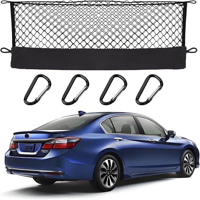 Envelope Style Cargo Net Compatible with Honda Accord 2026 2025 2024 2023 2022 2021 2020 2019 2018 2017 2016 2015 2014 2013 Trunk Car Rear Tailgate Touring Netting