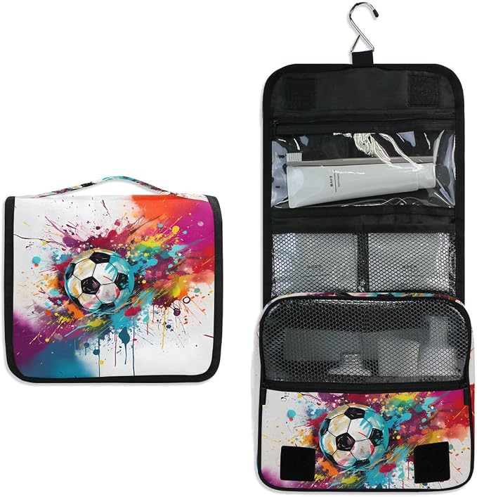 senya Hanging Travel Toiletry Bag 1159 Football Soccer Kit Makeup Case Cosmetics Organizer for Men Women