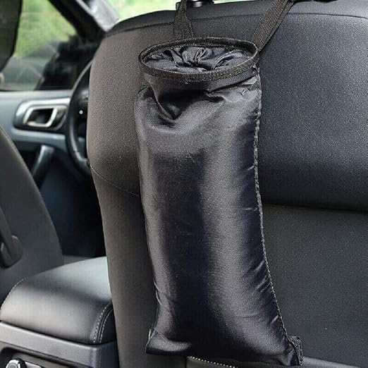 IPELY Universal Car Garbage Bag Back Seat Headrest Litter Trash Garbage Can (Black)