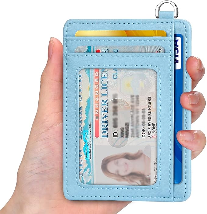 EcoVision Slim Minimalist Front Pocket Wallet, RFID Blocking Credit Card Holder Wallet with Detachable D-Shackle for Men Women