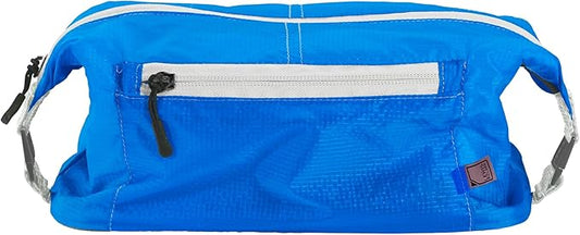 Lewis N Clark Electrolight Toiletry Kit for Travel, Gym, Bathroom, TSA Approved Waterproof Toiletry Bag with Hanging Straps and Non-Slip Bottom - Bright Blue