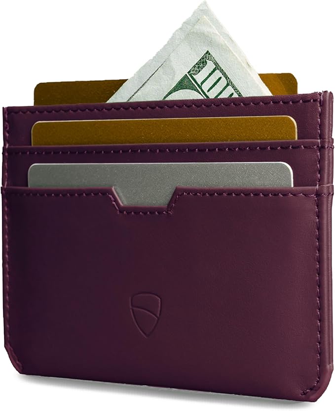 Vaultskin MOORGATE Slim Card Holder – Minimalist Leather Wallet with RFID Blocking, Front Pocket Credit Card Case for Men & Women
