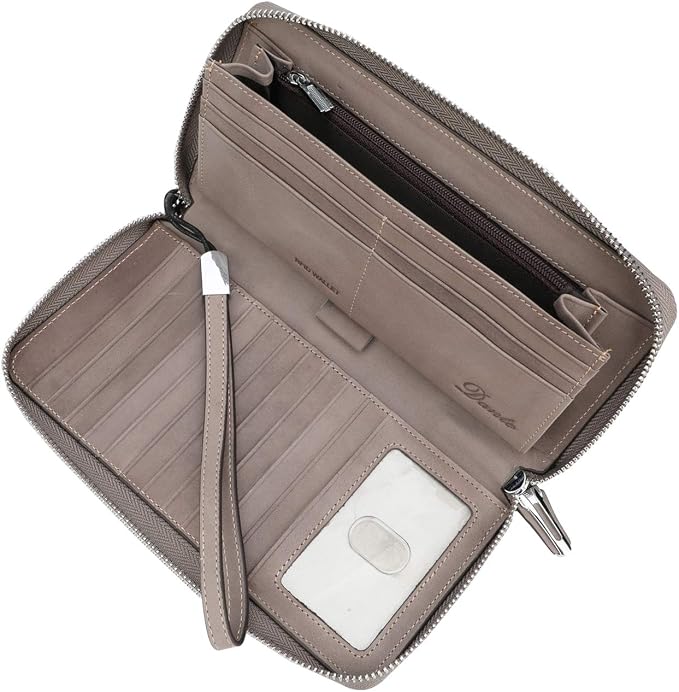 Lavemi Small Compact Women Wallet RFID Blocking Genuine Leather Bifold Purse with ID Windows