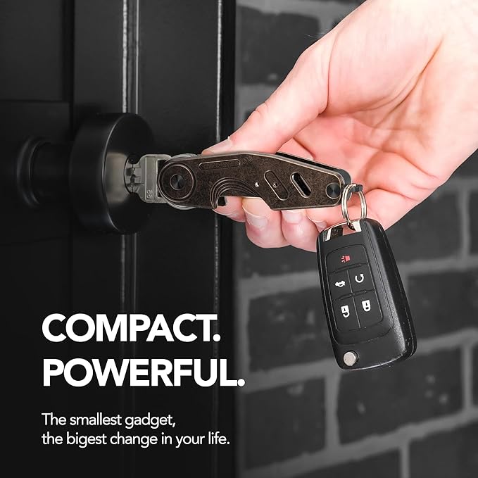 Key Organizer Compact Key Holder, Minimalist Clutter-Free EDC Smart Keychains, Metal Car Key Chain Secures 2-6 keys