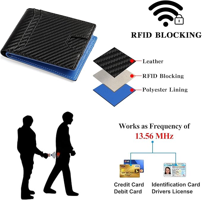 SENDEFN Wallet for Men RFID Blocking Bifold Leather Credit Card Holder