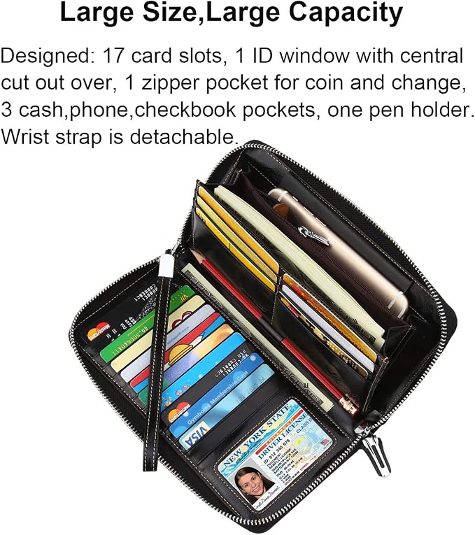 Lavemi Small Compact Women Wallet RFID Blocking Genuine Leather Bifold Purse with ID Windows