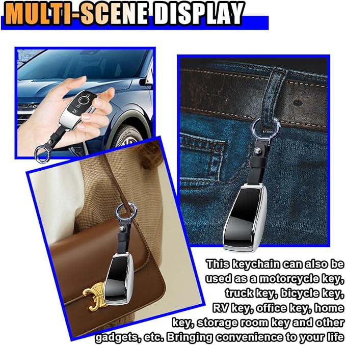 Carabiner Key Ring Clip, Car Fob Key Keychain Holder Car Keychain Clip for Men Women, Key Ring Belt Holder (Grey)