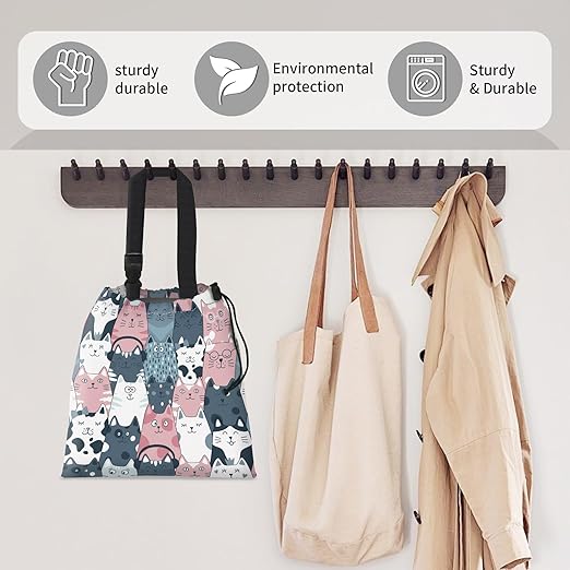 Car Trash Bag Large Hanging Can for Back of Seat, Cute Waterproof Car Garbage Bag for Vehicle, Travelling, Outdoor Colorful Cartoon Cats