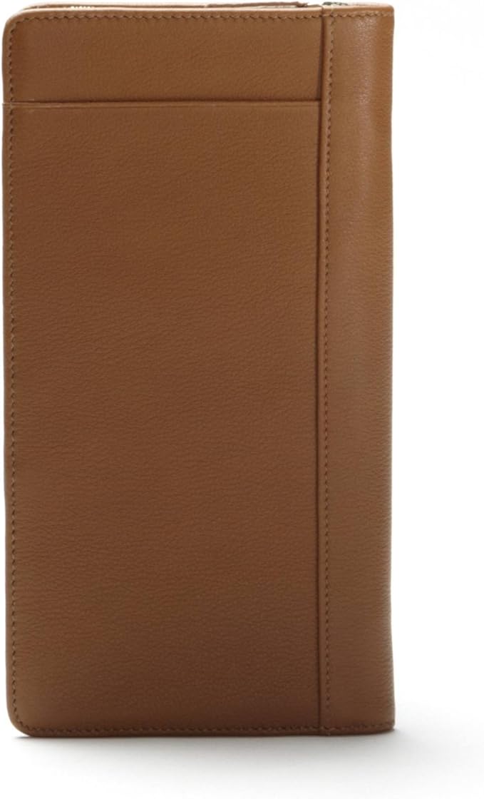 Leatherology Cognac Full Grain Leather Zip Around Travel Wallet – RFID Passport Organizer for Cards, Cash & Travel Documents