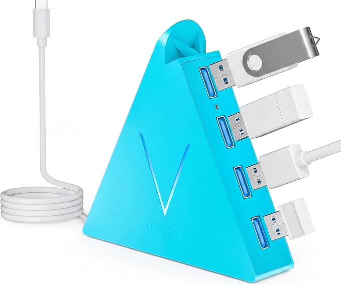 USB C Hub, USB C to 4-Port USB 3.0 Splitter Adapter for MacBook Pro/Air, iMac, Mac mini, Laptop, Surface Pro, XPS, External Devices (2ft, Blue)