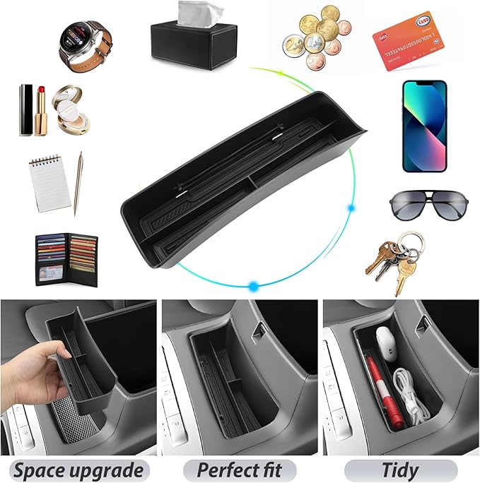SKTU for 2025 2026 Kia Carnival Accessories Center Console Organizer for 2025 2026 Kia Carnival (LX/LXS/EX/SX/SX Prestige) Front Console Tray Kia Carnival 2025 2026 Accessories Front Console Organizer