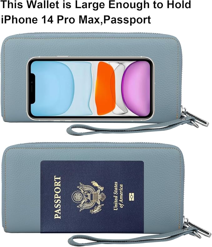 Lavemi Small Compact Women Wallet RFID Blocking Genuine Leather Bifold Purse with ID Windows