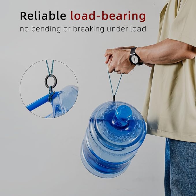 FEGVE Round Carabiner Keychain Clip, Spring Hook Key Chain Clip with 2pcs 1 Inch Key Rings for Men