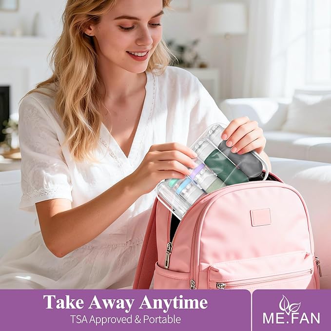 ME.FAN 18 Pack Travel Bottles for Toiletries, TSA Approved Travel Size Containers Set, Silicone Squeezable Portable Split Bottle, Travel Accessories for Conditioner, Shampoo, Lotion - Morandi