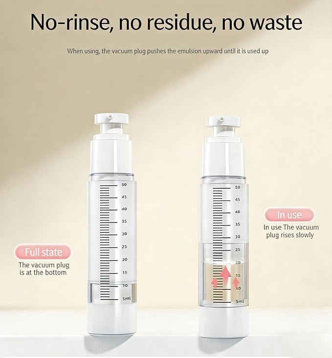 7 PCS Travel Size Bottles for Toiletries， Travel Bottles Set,Leak Proof Toiletry Containers with Graduated Vacuum Atomizer for Shampoo Lotion and Cosmetics