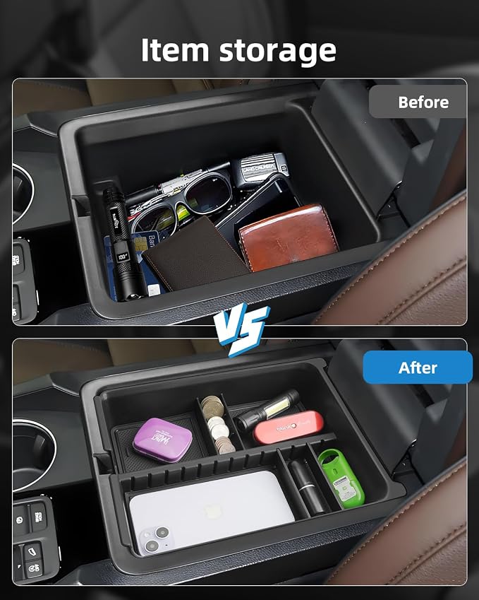 Armrest Organizer for 2025 2024 2023 Honda Pilot/2024 2025 Ridgeline/2024 2025 2026 Passport, Center Console Organizer, Center Console Tray Custom for Honda Pilot Accessories, Black