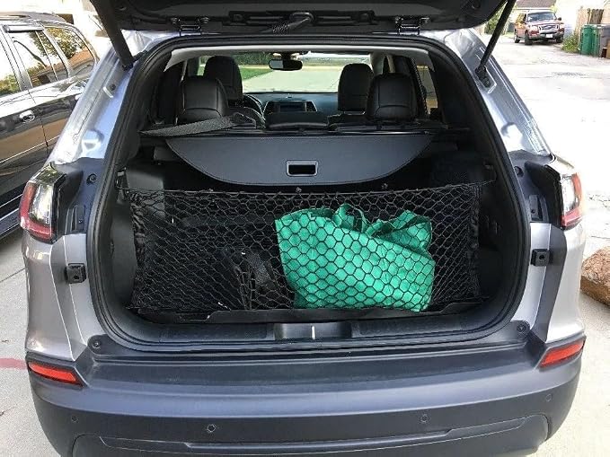 Trunk Organizer Cargo Net for Jeep Cherokee 2019-2023 – Envelope Style Cargo Net for SUV – Premium Mesh Car Trunk Organizer Vehicle Carrier Storage – Compatible with Cherokee