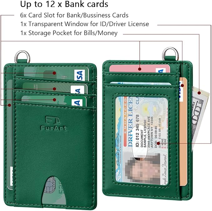 FurArt Slim Minimalist Wallet, Front Pocket Wallets, RFID Blocking, Credit Card Holder for Men