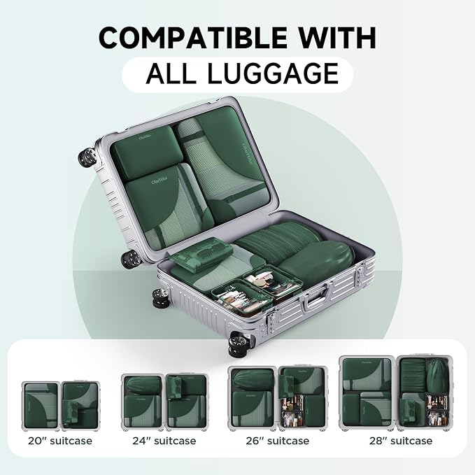 OlarHike 11 Set Packing Cubes for Travel, Gifts for Women Mom,Anti-Tearing Suitcase Organizer with Over 1000 pcs Mesh Holes,Vacation Essentials & Accessories for Cruise Ship