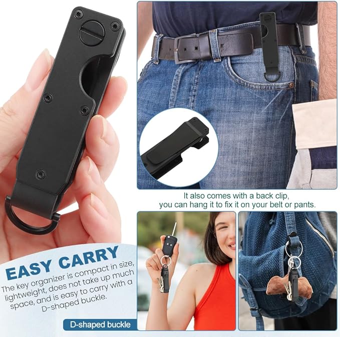 Key Organizer, Chain Holder Organizer, Minimalist Holder for keychain Secures 1-5 Keys