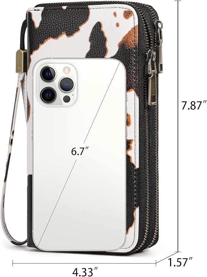 GAEKEAO Wallet for Women Clutch RFID Blocking Wristlet Leather Purse Large Capacity Credit Card Holder with Grip Hand Strap