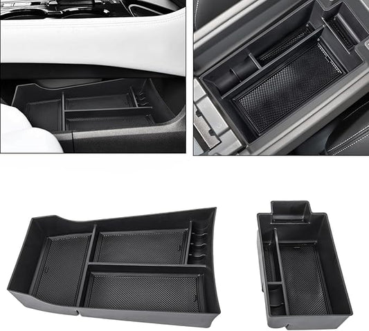 Center Console Organizer Compatible with Nissan Rogue 2021-2025 2026 Armrest Storage Box Insert Tray Interior Secondary Accessories(2PCS Center Console Tray)