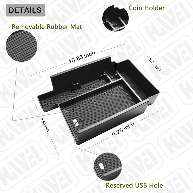 HGWEI Center Console Organizer Tray Compatible with Nissan Pathfinder 2022 2023 2024 2025 2026 Interior Accessories Pathfinder Insert Middle Armrest Storage Glove Box Divider, Black