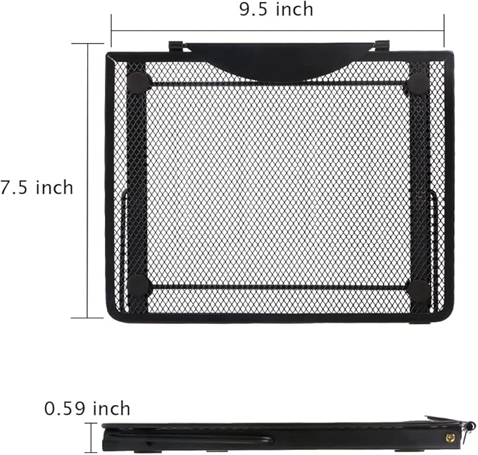Ergonomic Laptop Tablet Stand Metal Mesh Ventilated Desktop Adjustable Computer Holder Riser Compatible with Apple MacBook Air Pro Dell XPS HP Samsung Lenovo More Laptops up to 16" (Black)
