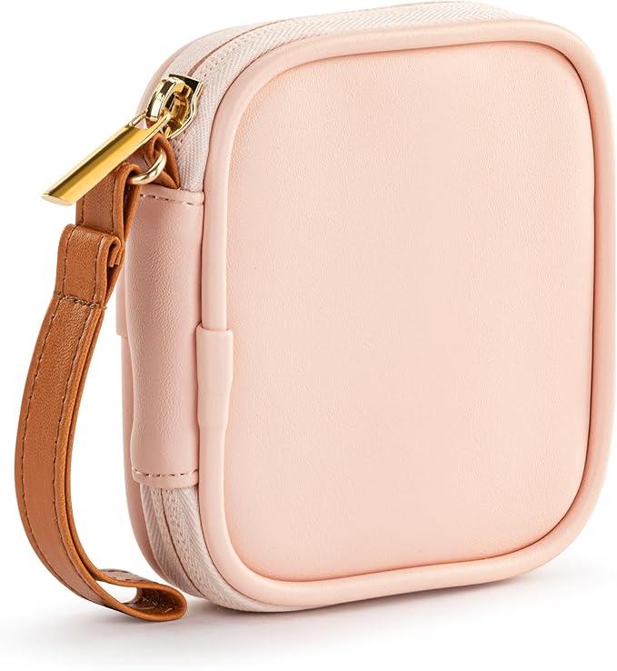 DEMDACO Electronic Accessories Tech Pouch Carry Case Travel Organizer for Cables Chargers and Headphones 4 x 4 Inch Coral Pink