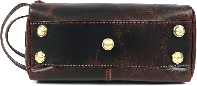 Toiletry Bag | Leather Dopp Kit for Men & Women – Water-Resistant, Durable & Stylish – Travel Organizer with Multiple Compartments | Grooming Essentials, Shaving & Makeup Pouch (Brown)